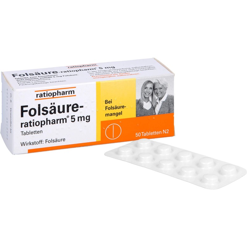 Folic Acid Ratiopharm 5 mg Tablets Pack of 50