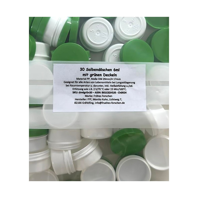 60 Ointment Containers, Cream Jars, Ointment Jars, 6 ml Contents