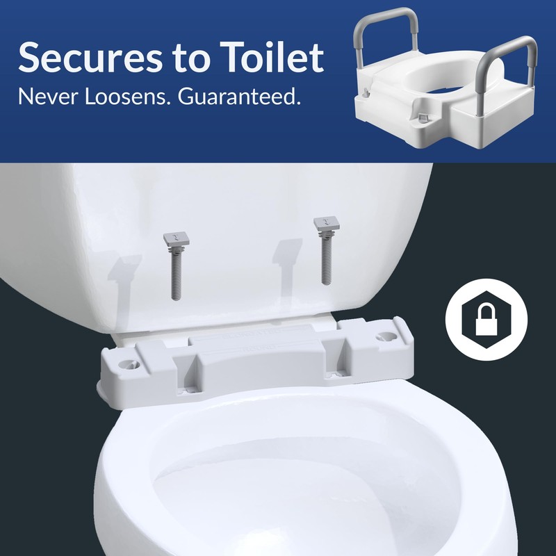 Bemis Rise 4.5" Raised Toilet Seat with Handles, Toilet Seat