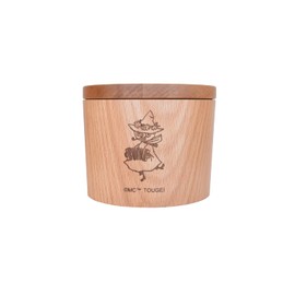 Rattan Gei Tougei Table Canister (Snufkin), Natural Wood, Moomin Series, 5.1 fl oz (150 ml), Wooden Storage Container