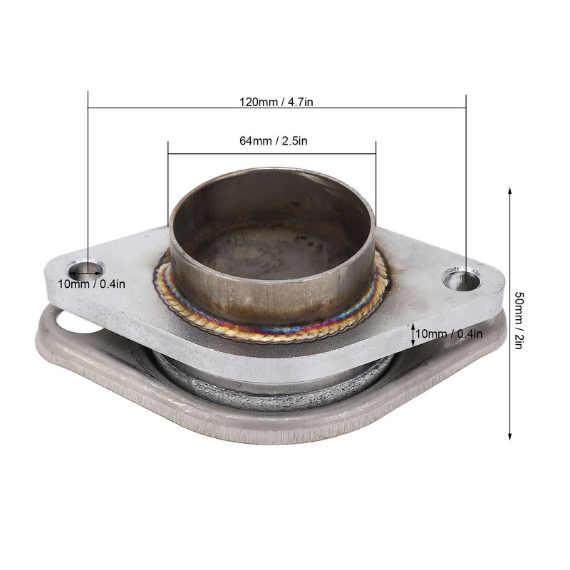 2.5in Donut Gasket with 2pcs Exhaust Manifold Flange for 2
