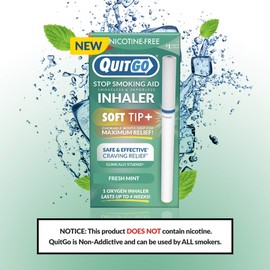 QuitGo Stop Smoking Remedy, Smoke-Free Oxygen Inhaler, Chewable Mouth Grip to Help Curb Cravings, Quit Smoking Support, Satisfying Fidget Relief, Nicotine Free (Oxygen,Fresh Mint, Variation Pack)