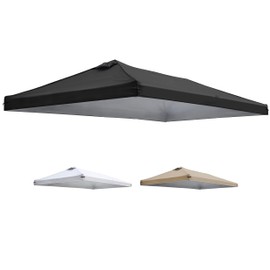 10x20 Canopy Replacement Top Cover with Air Vents for ez up Pop up Canopy Gazebo Tent, with Adjustable Strap, Waterproof & Anti-UV for Outdoor Shade (Frame Not Included) (Black)