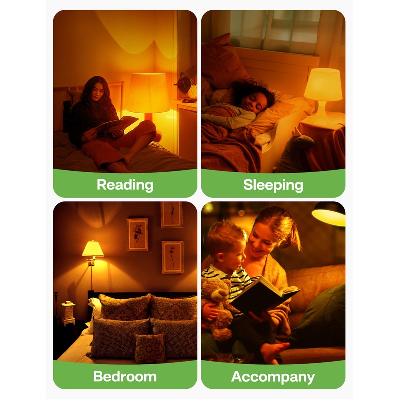 Eastiya Amber Sleep Light Bulbs: 3W Amber Warm Light Bulb