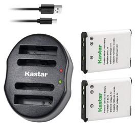 Kastar Battery + Dual Charger for Nik EN-EL19 Coolpix S2800 S3100 S3200 S3300 S3400 S3500 S3600 S3700 S4100 S4200 S4300 S5200 S5300 S6400 S6500 S6600 S6700 S6800 S6900 S7000 and Sony NP-BJ1 DSC-RX0