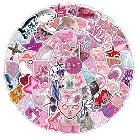 Downtown Y2K Girls Stickers,Cute Colorful Waterproof Stickers,Stickers for Water Bottles,Skateboards and Notebooks, Laptop Stickers for Teens Girls Kids Adults