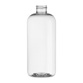 16 oz. Clear PET Plastic Boston Round Bottle - Quantity: Individual
