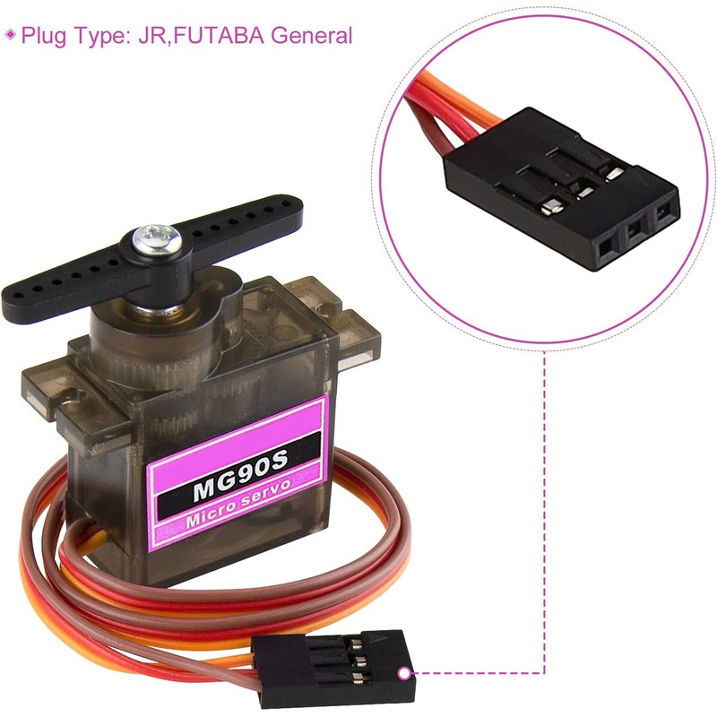 Seamuing 6Pcs MG90S Micro Servo 9G Servo Motor Metal Geared