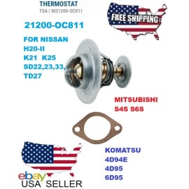 AFTERMARKET 21200-VJ200 21200-OC811 FOR NISSAN K21 K25 THERMOSTAT + GASKET   TO010N 170º