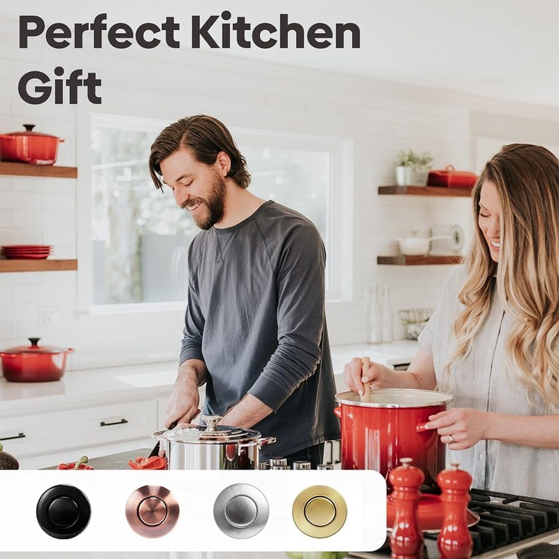 2.5" Long Single Outlet On/Off Chrome Air Switch Garbage Disposal