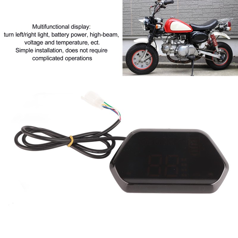 Keenso Tablero Digital para Moto, 48V/60V Odómetro para Motocicleta, Tacómetro,