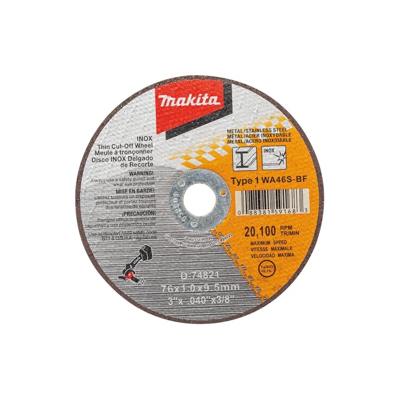 Makita D-74821-5 3" Stainless Steel Cut Off Wheel for Metal