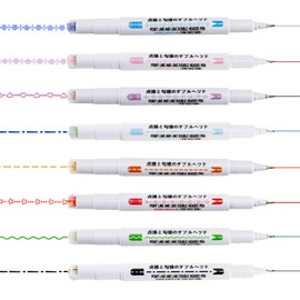 Woerma 8PCS Curve Highlighter Pen Set Flair Pens Midline Markers Highlighter Colored Highlighters Double Ended Curve Pen for Adult Teenage Kids Great for Card Decoration, Marking, Graffiti, Painting