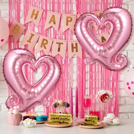 KESYOO Heart Foil Balloons Set of 4 Aluminum Balloons Floating Balloons Store Decoration Decoration Valentine's Day 18 Inch Party Decoration Balloons Pink