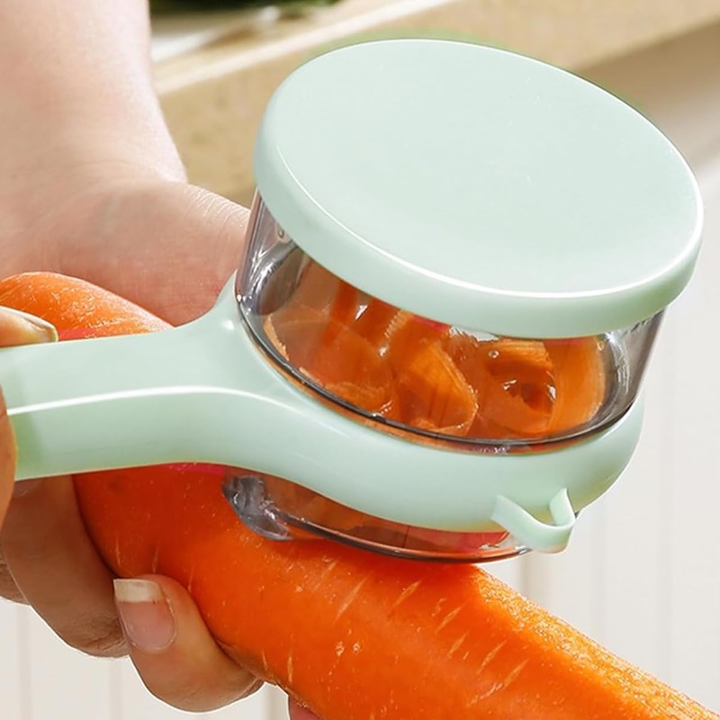 CENPEK Gemüseschäler Obstschäler mit Schalenaufbewahrung für Obst Karotten Gemüse Kartoffeln