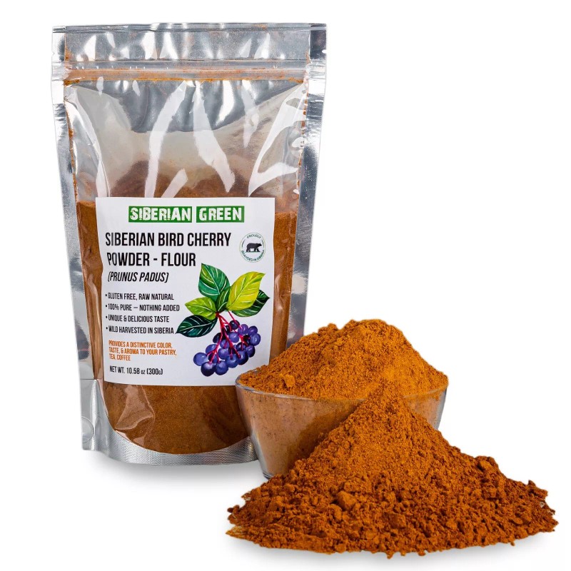 Siberian Bird Cherry Fine Powder Flour 300gr (10.58 oz) Wild
