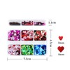 6 Grids Valentine's Day Nail Art Glitter Sequins 3D Holographic