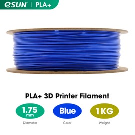 eSUN PLA+ Filament 1.75mm, 3D Printer Filament PLA Plus, Dimensional Accuracy +/- 0.03mm, 1KG Spool (2.2 LBS) 3D Printing Filament for 3D Printers, Blue
