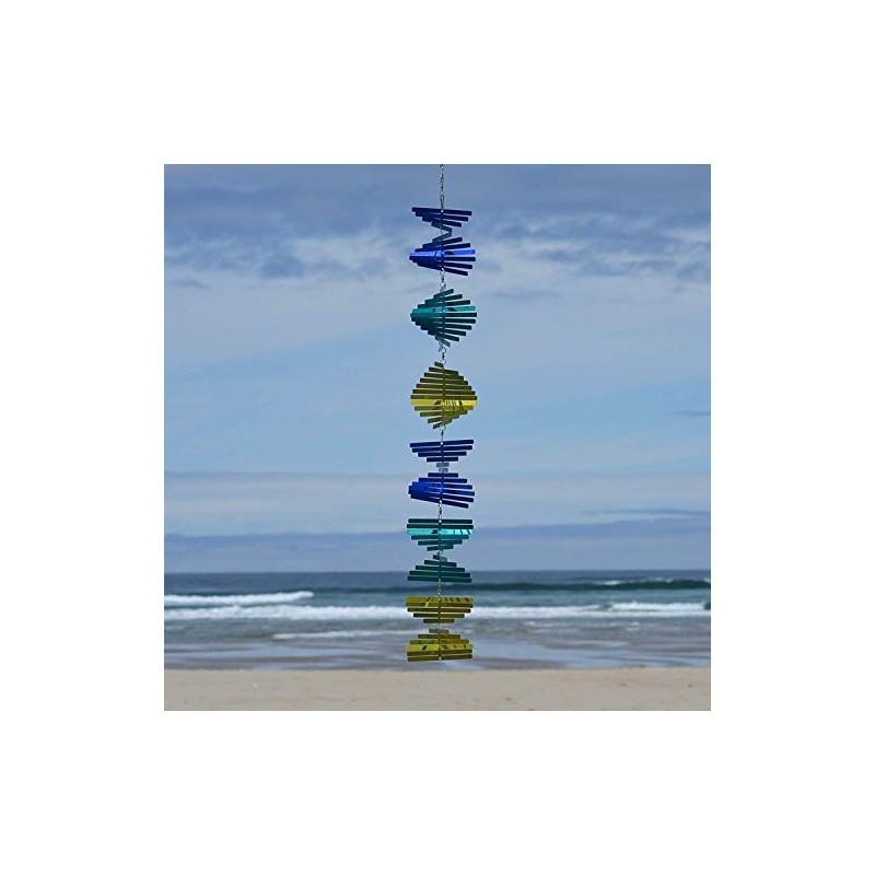In the Breeze Stacked Shimmer Helix Hanging Wind Spinner, Stainless