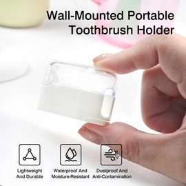 Zoolinn Wall-Mounted Toothbrush Head Covers – Grey & White, Travel Toothbrush Cap Organizer(3 Pack)