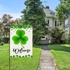 St Patrick's Day Garden Flag 12x18 Inch Double Sided Shamrock