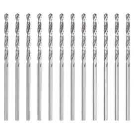 HARFINGTON 12pcs Micro Jobber Twist Drill Bits #53 1.5mm / 0.0591" High Speed Steel HSS Mini Drilling Bit Tool for Stainless Steel Aluminum Wood Plastic