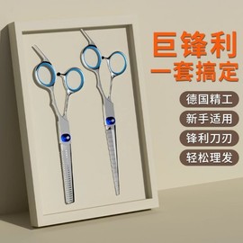 A9 Professional Hairdressing Scissors for Beginners - Thinning & Flat Shears for DIY Haircuts Toothed Flat Cut [Silver Color] + Flat Scissors 30ea