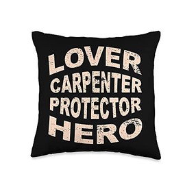Lover Carpenter Protector Hero Couples Profession Throw Pillow