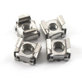 40Pcs M6 Cage Nuts Carbon Steel Nickel Plated Network Cabinet Nuts