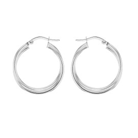Tuscany Silver Double Twist 30 mm Sterling Silver Creole Earrings