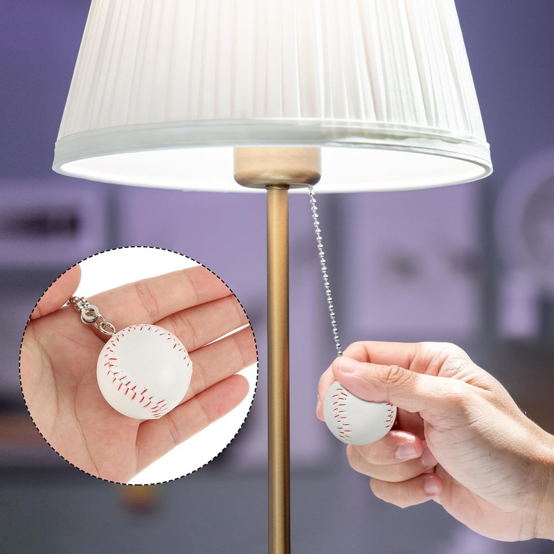 PATIKIL Ceiling Fan Pull Chain 12 Inch, 4 Pack Baseball
