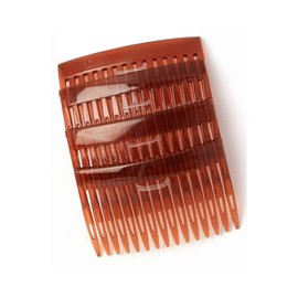 HD Novelty Set of 4 Tort Plain Hair Combs Slides 7cm (2.8") French Side Combs Plastic Twist Comb Strong Hold Hair Clips Accessories for Girls Women (15 Teeth)