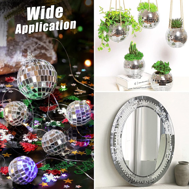 5400pcs Mirror Mosaic Tiles, 5 x 5mm Self-Adhesive Disco Tiles,