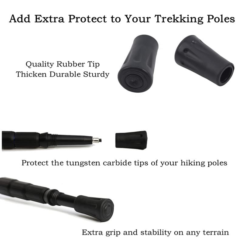 6pcs Walking Stick Tips, Replacement Rubber Tips for Walking Sticks,