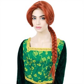 Yargel Hair Long Reddish Brown Braided Wigs For Women Costume Auburn Synthetic Anime Wig For Halloween Cosplay Party Use
