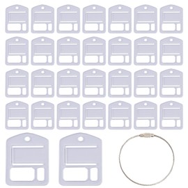 Heran 30PCS Floss Drops Acrylic Embroidery Floss Bobbins, Clear Thread Organizer for Cross Stitch and Needlepoint, Hanging Floss Organizer Cards, 1.97 × 1.57 Inches