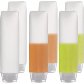 GANPUB 5 Pcs White 1 oz Travel Bottles Empty Refillable Toothpaste Tubes Containers Small Mini Size Squeeze Dispensers, Refillable Containers Pump Dispensers Refillable Cosmetic(10 * 2.7cm)