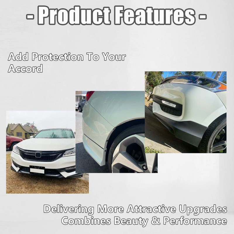 KUAFU Front Bumper Spoiler Lip Splitter Underbody Black Compatible with
