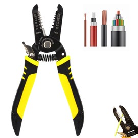 Wire Stripper, Automatic Wire Stripper, 10-22 Awg Multi Gauge Wire Strippers, 7" Precise Wire Strippers Electrical, No Damage to Core, with Safety Lock,2 in 1 Cable Stripper with Spring loaded handles