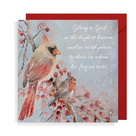 Second Ave Glory to God Pack of 10 Christmas Xmas Christian Religious Holiday Festive Greetings Cards