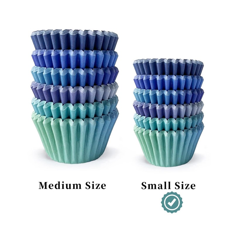 Gcardist 300-Count Gradient Cupcake Liners Cupcake Cups Food Grade Blue