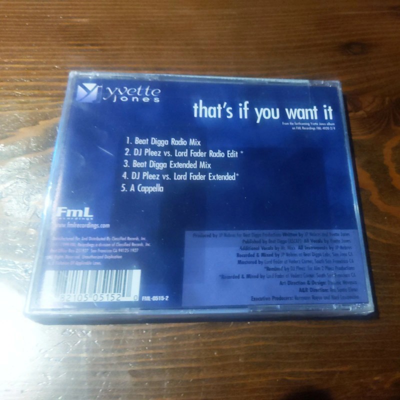YVETTE JONES - THAT'S IF YOU WANT IT CD 1999