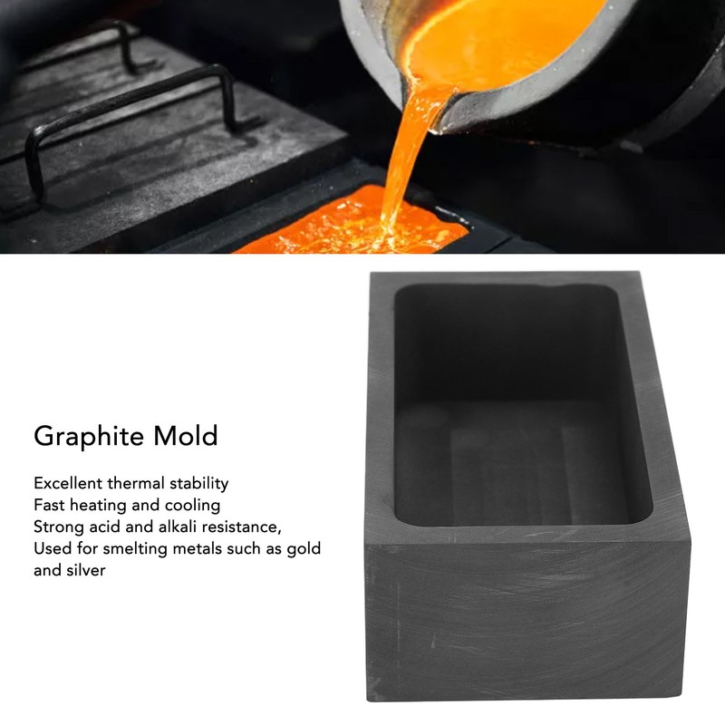 Rectangular Graphite Ingot Mold Jewelry Metal Refining Crucible for Melting