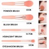 8pcs Pink Travel Makeup Brush Set with Bag - Essential