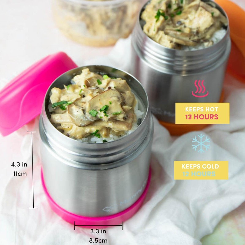 Mummy Cooks 450ml Insulated Food Flask (450ml Food Flask Orange)