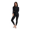 Speedo Women's Eco Zip Long Sleeve Rash Top, Black/White, Small
