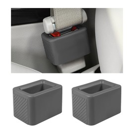 Yourkar 2 PCS Seat Belt Buckle Holder, Non-Slip Silicone Seatbelt Buckle Booster for Kids & Elders, Seat Belt Holder Buckle Fixer for Easy Access Upright Buckling, Car Accessories (Dark Gray)