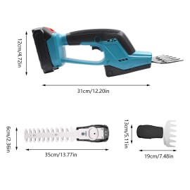 Unbranded 2-in-1 Hedge Trimmer Cordless Electric Bush Trimmer 200W Garden Hedge Trimmer