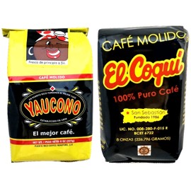 Yaucono and El Coqui Puerto Rican Ground Coffee Variety Pack - Two of the Best Coffees From Puerto Rico (1lb Total, 8 oz Bags)
