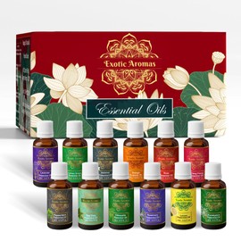 Precious Aromas Essential Oil Lavender Rose Tea Tree Rosemary Jasmine YlangYlang Eucalyptus Mandarin Lemongrass Peppermint lemon citronella Pack of 12